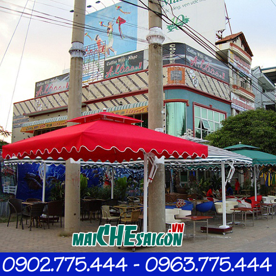 Dù lệch tâm vuông một chân cho quán cafe