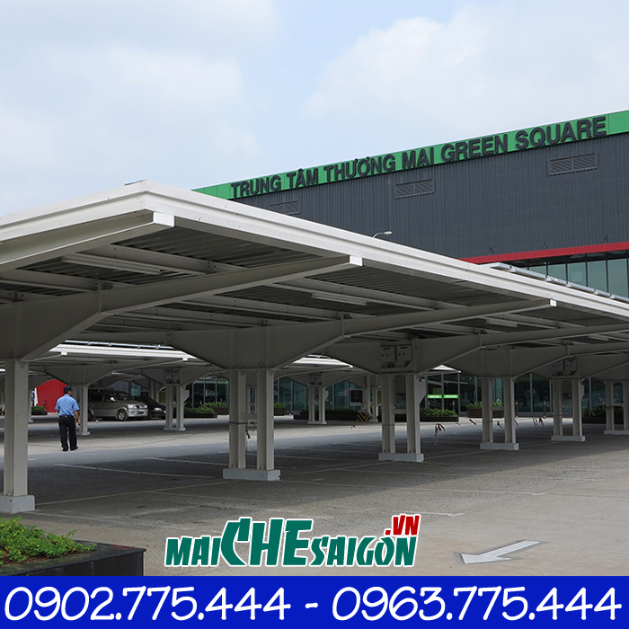 Mái tôn nhà gửi xe cho siêu thị, nhà sách