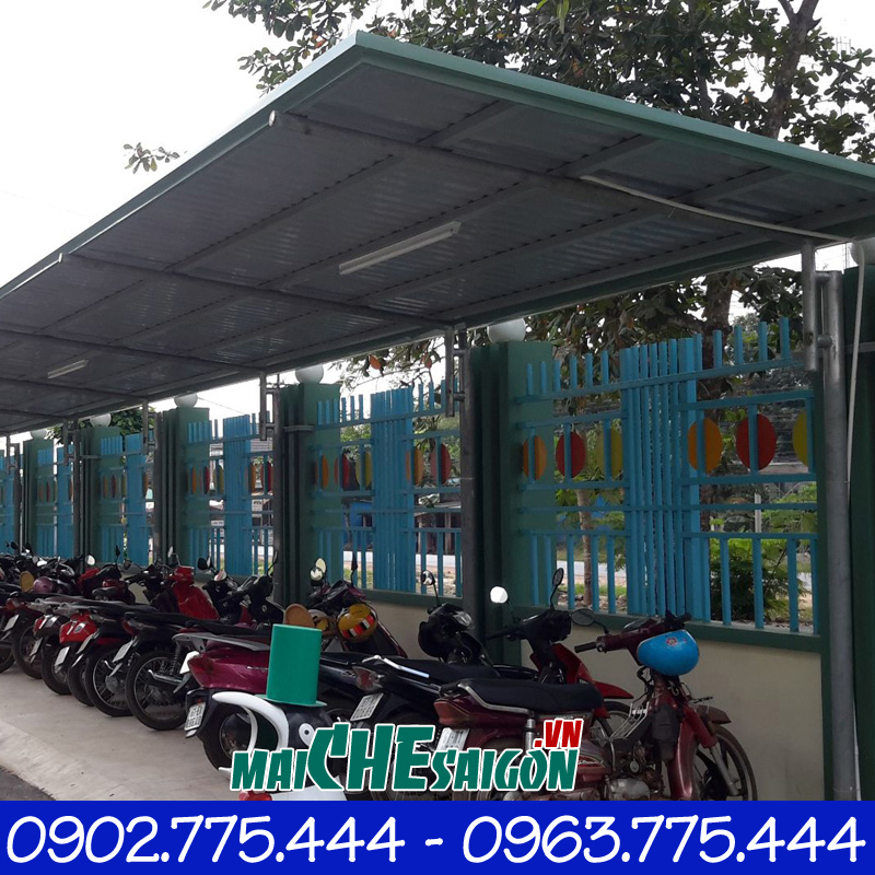 Mái tôn nhà xe máy cho công ty, khu công nghiệp