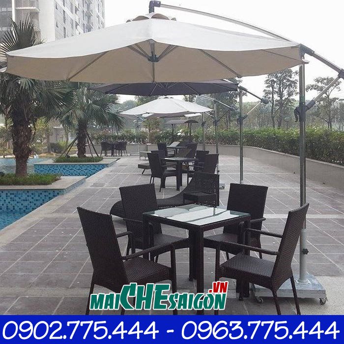 Dù lệch tâm tròn cho nhà hàng, khách sạn