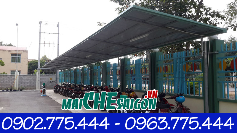 Mái tôn nhà xe máy cho công ty