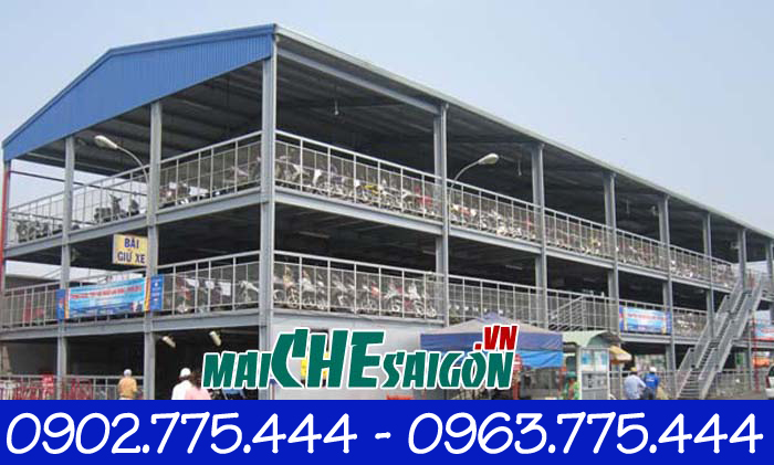 Mái tôn nhà gửi xe cho siêu thị